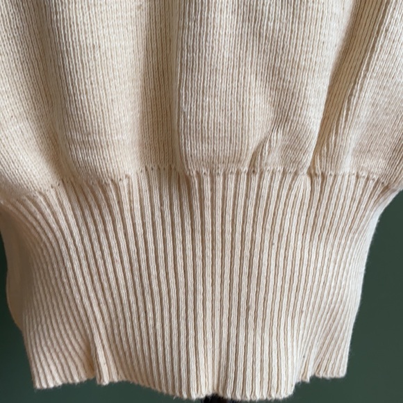 Womens Sz M vintage lace collar knit romantic retro beige casual rare sweater - Picture 8 of 8